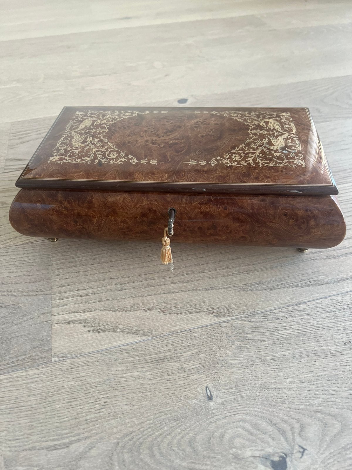 Vintage Reuge muziekdoos /juwelenkist–Swiss Made–Tchaikovsky, Overige materialen, Gebruikt, Minder dan 50 cm, Ophalen of Verzenden