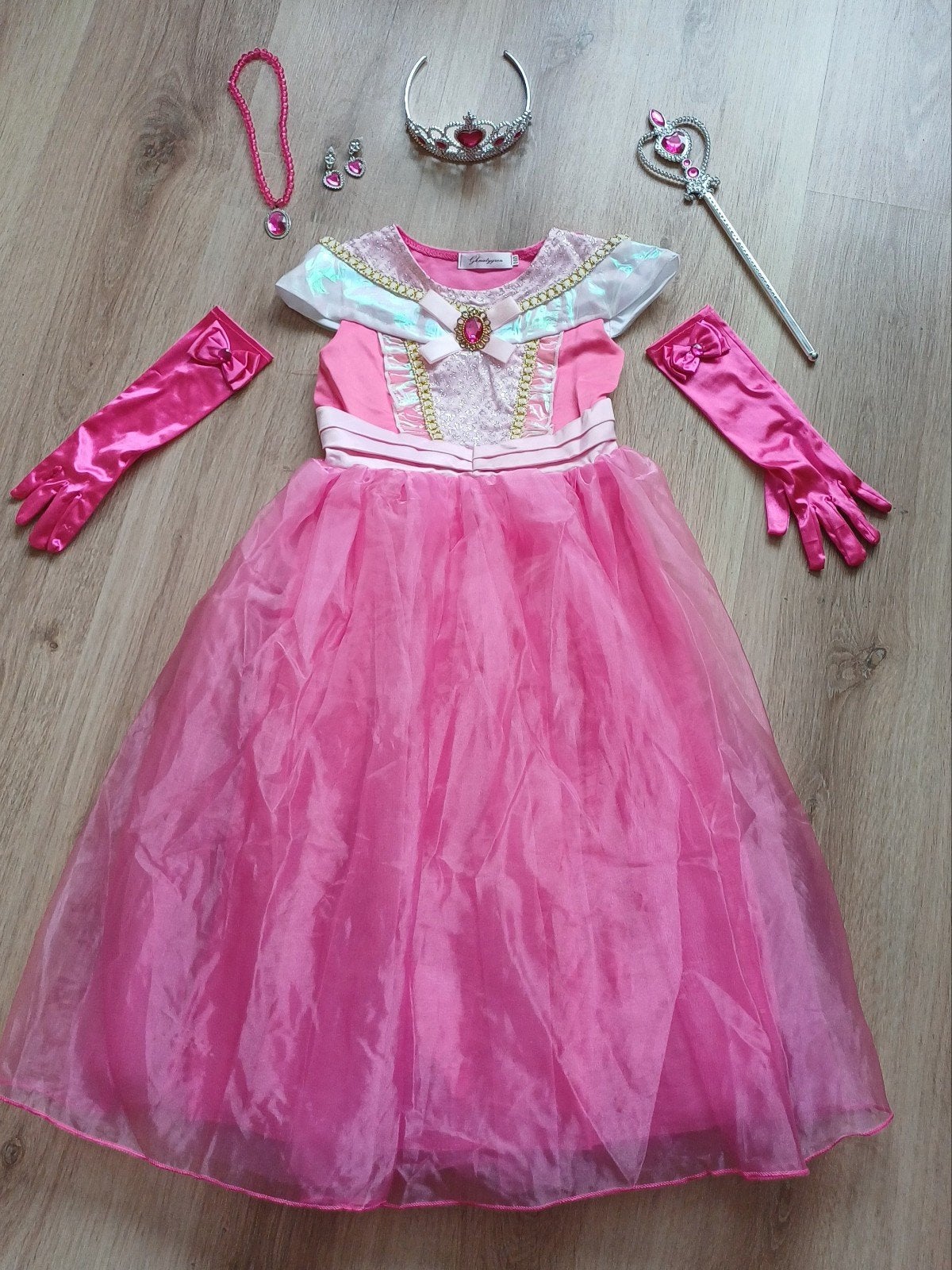 Déguisement Princesse Disney - Belle au bois dormant T140, Enfants & Bébés, Enlèvement ou Envoi, Comme neuf, 134 à 140, Fille
