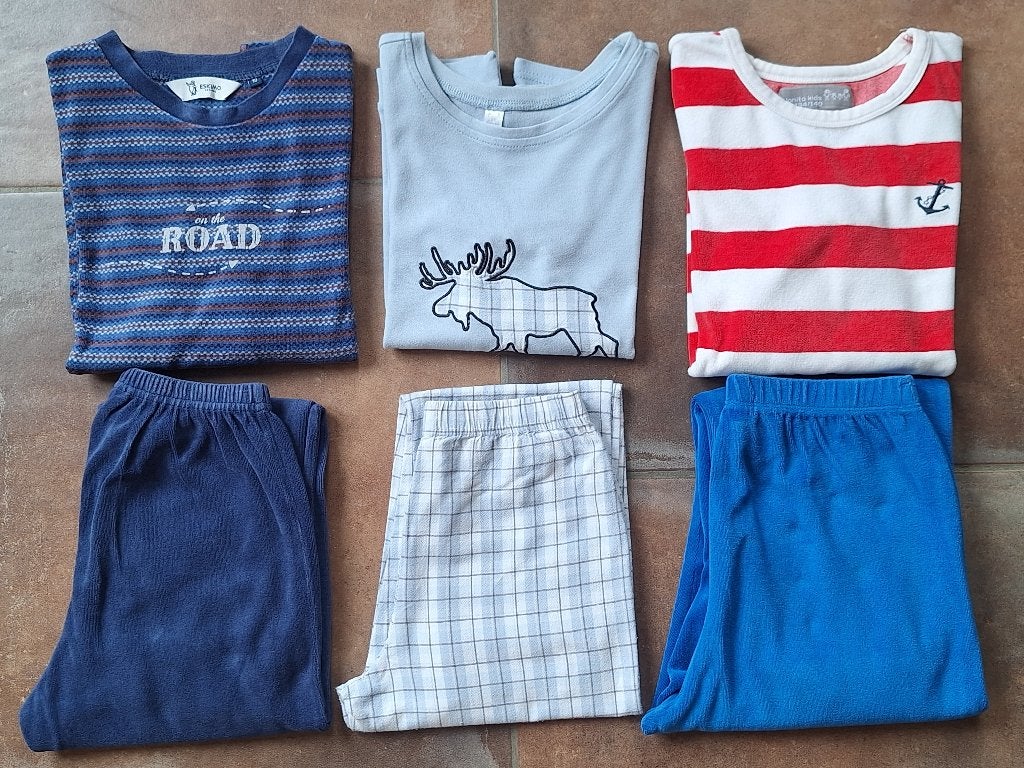 3 winterpyjama's voor jongen maat 134-140, Kinderen en Baby's, Ophalen of Verzenden, Gebruikt, Jongen, Nacht- of Onderkleding