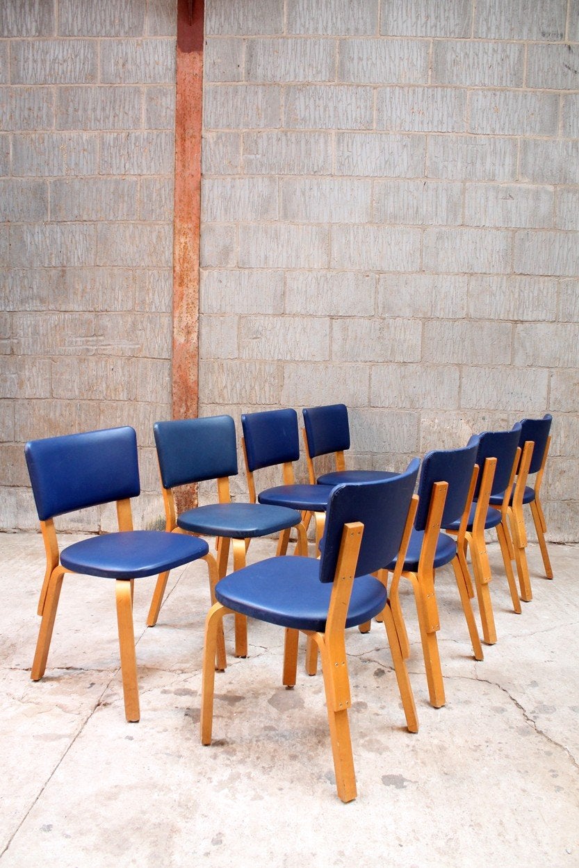 Chaises vintage Alvar Aalto pour Artek, Maison & Meubles, Chaises, Vintage design, Bois, Enlèvement, Bleu