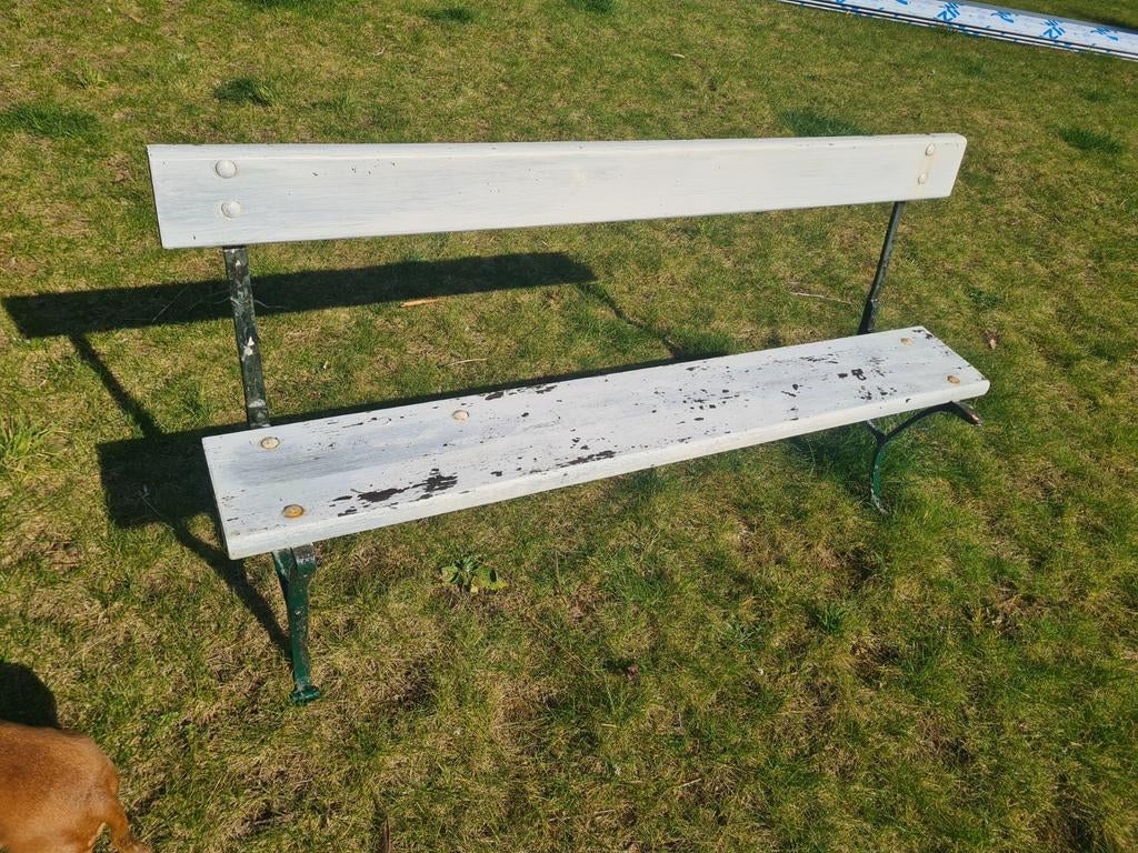 Antieke Vintage tuinbank 132 cm, Tuin en Terras, Ophalen, Gebruikt, Overige materialen
