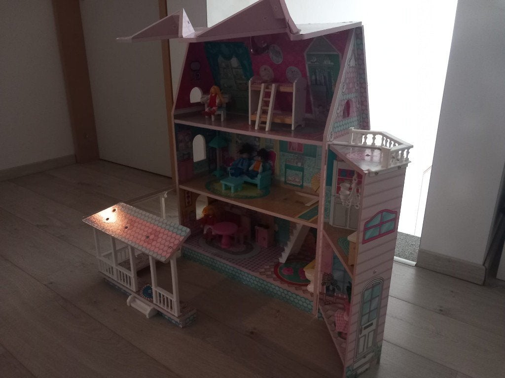 Houten poppenhuis (inklapbaar), Ophalen, Gebruikt, Poppenhuis