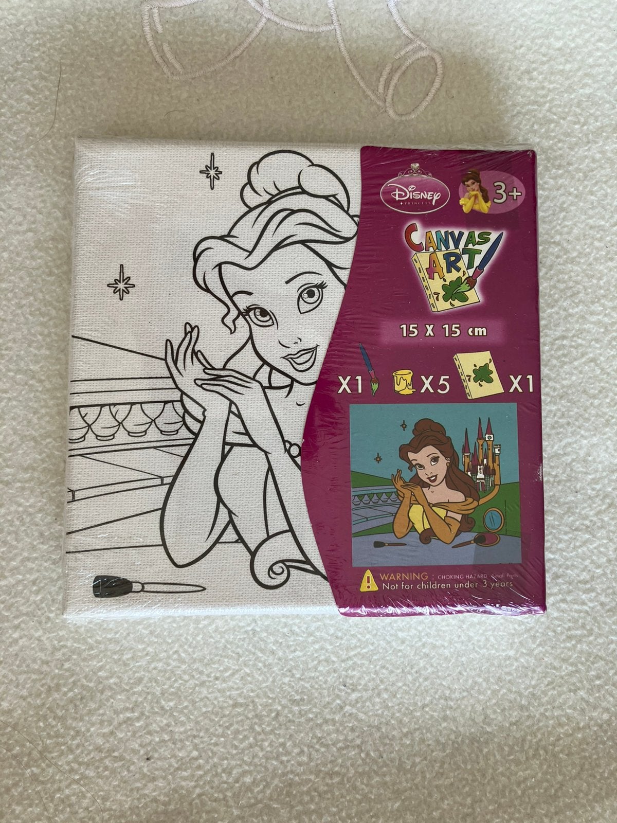Disney Prinses Belle en het beest - schilderset - canvas art, Ophalen of Verzenden, Assepoester of Belle, Nieuw, Plaatje of Poster