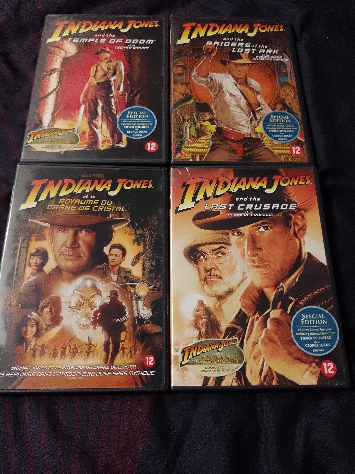 Te koop op dvd de complete Indiana Jones Harrison Ford, Inclusief doosje, Nederlands, Ophalen of Verzenden, Zo goed als nieuw