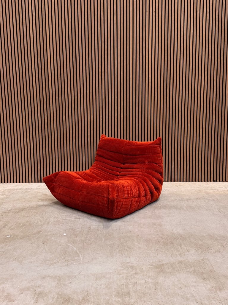 Ligne Roset Togo Fireside Chair eenzits | Orange Corduroy, Ophalen of Verzenden
