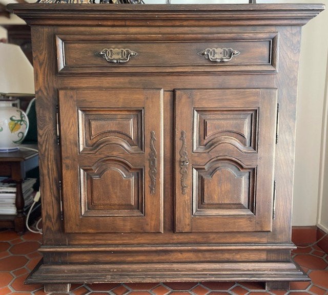 Meuble d'aisance en bois de chêne massif, 25 à 50 cm, Klassiek, Comme neuf, 100 à 150 cm