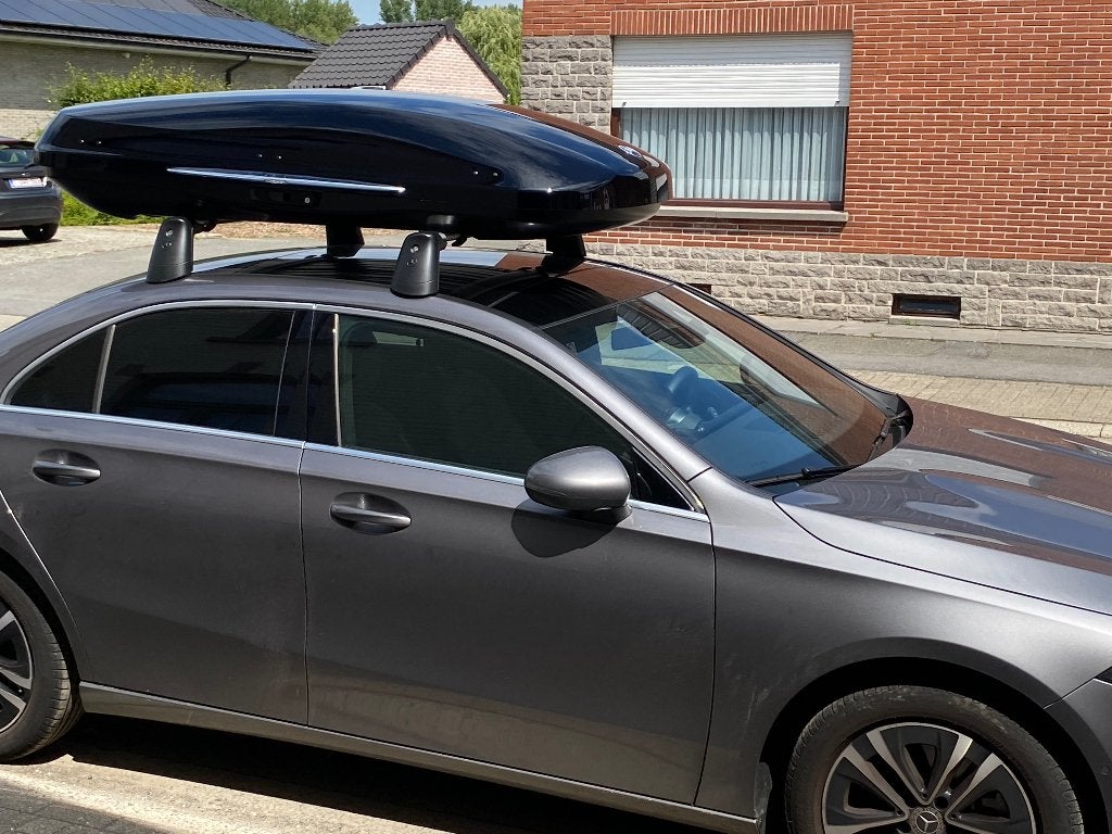 Mercedes dakkoffer 400L (M) +orig dakdragers voor A-klasse., Ophalen, Zo goed als nieuw