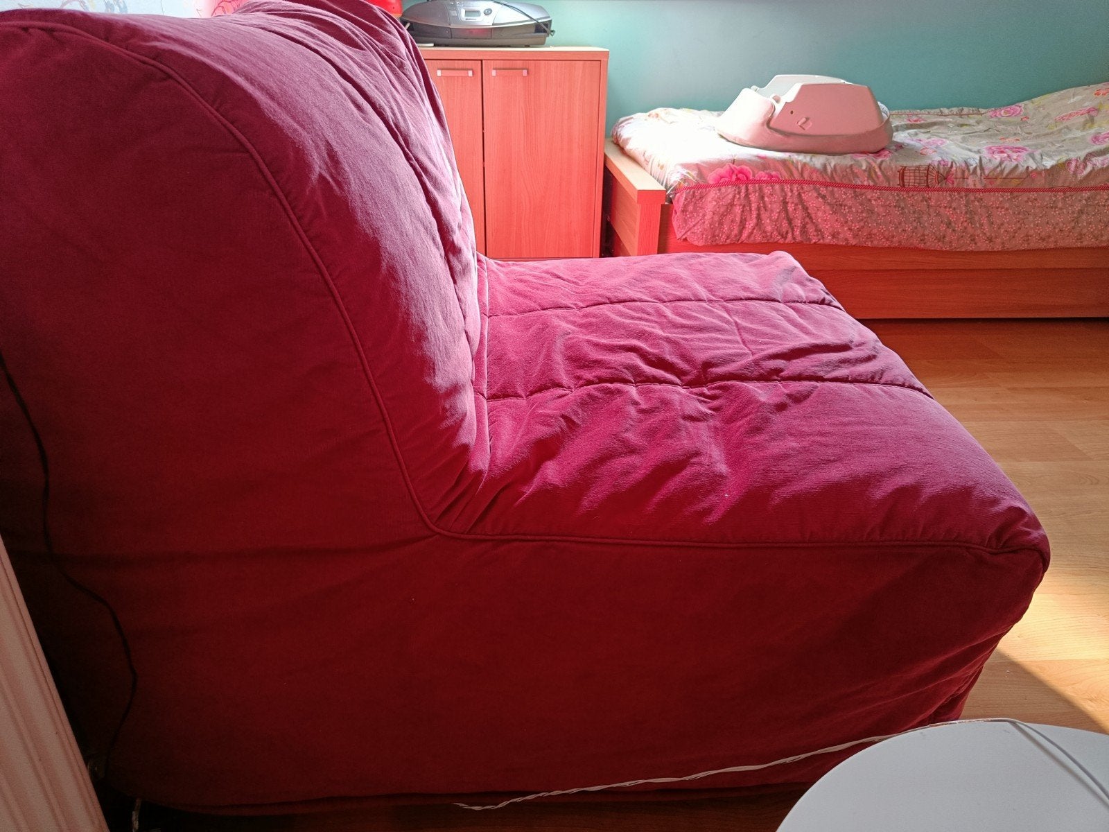 zetelbed / slaapbed, Rose, 190 cm ou moins, Une personne, Comme neuf