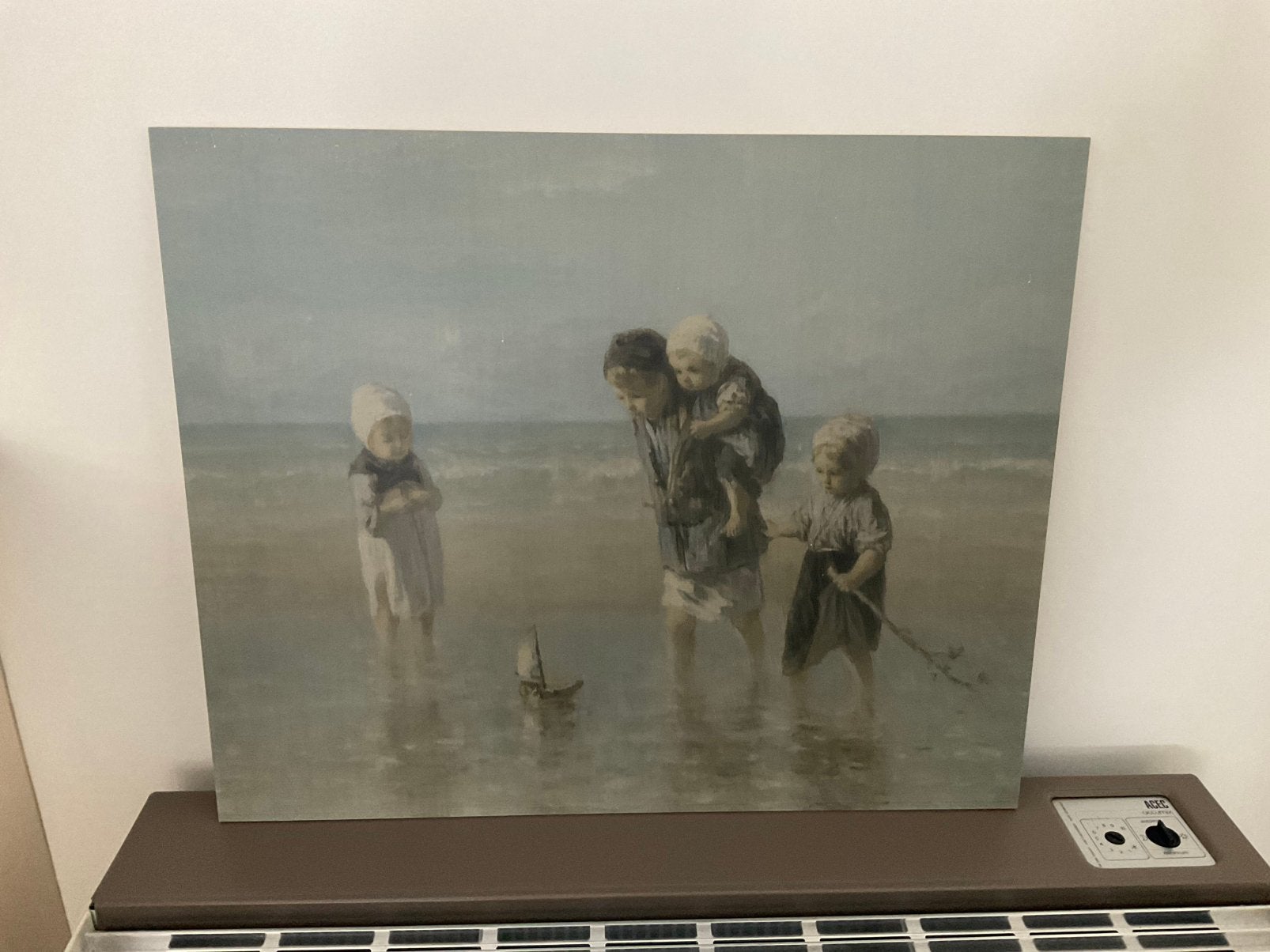 Schilderij  “Kindjes aan zee”, Ophalen, Zo goed als nieuw