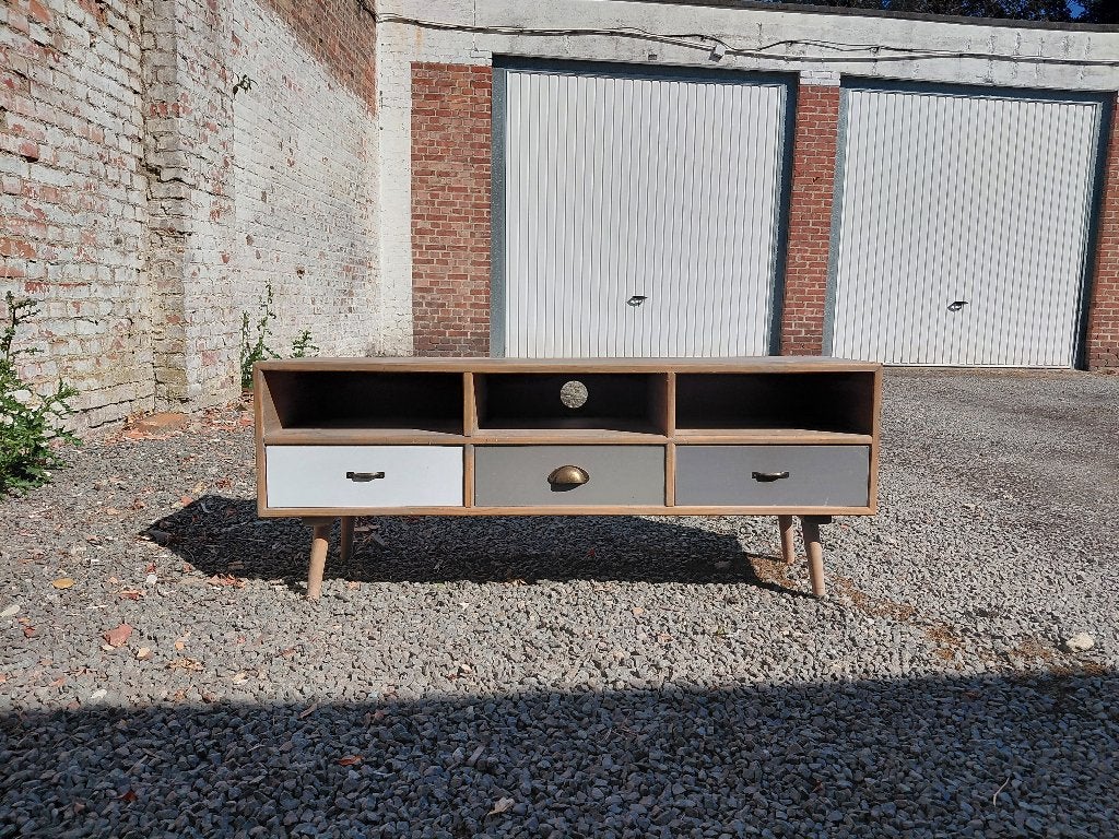 Televisiemeubel, Huis en Inrichting, Ophalen, Gebruikt, 100 tot 150 cm, Teakhout