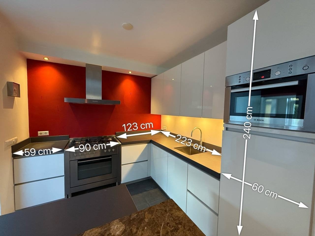 #71 Keuken uitgerust met apparatuur, Huis en Inrichting, Ophalen, Composiet, Hoekkeuken, Greeploos
