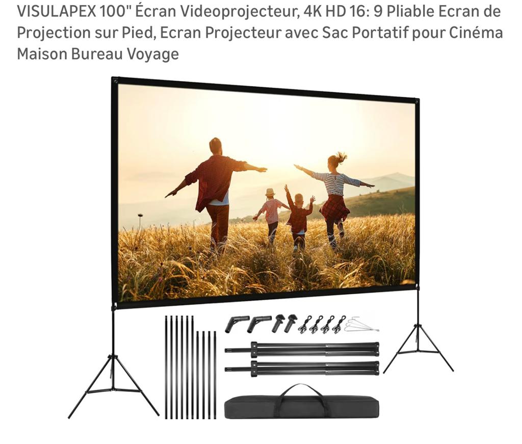 Ecran projecteur 100 pouces, Enlèvement, Neuf
