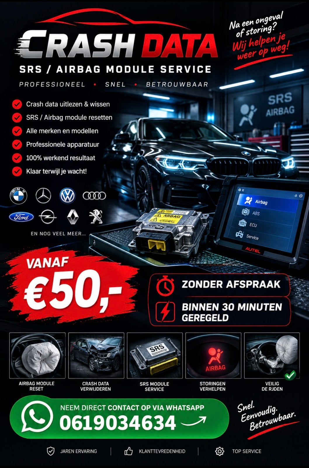 Crash Data/Module Srs/ Airbag, Enlèvement ou Envoi