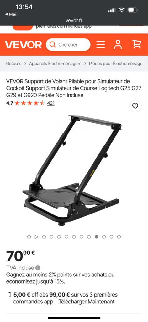 Support volant et pédales Vevor neuf, Inklapbaar, Ophalen, Zo goed als nieuw, Houder/standaard