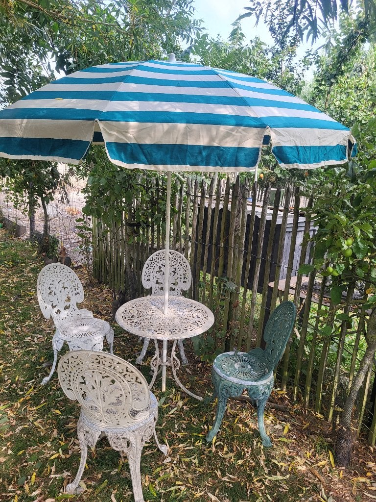 Ijzeren brocante tuinset, Enlèvement