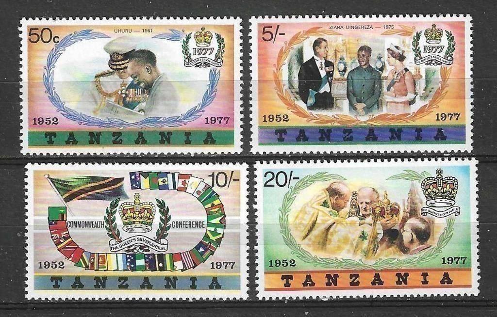 Tanzania 1977 - Yvert 85-88 - Koningin Elisabeth II (PF), Postzegels en Munten, Postzegels | Afrika, Postfris, Tanzania, Verzenden