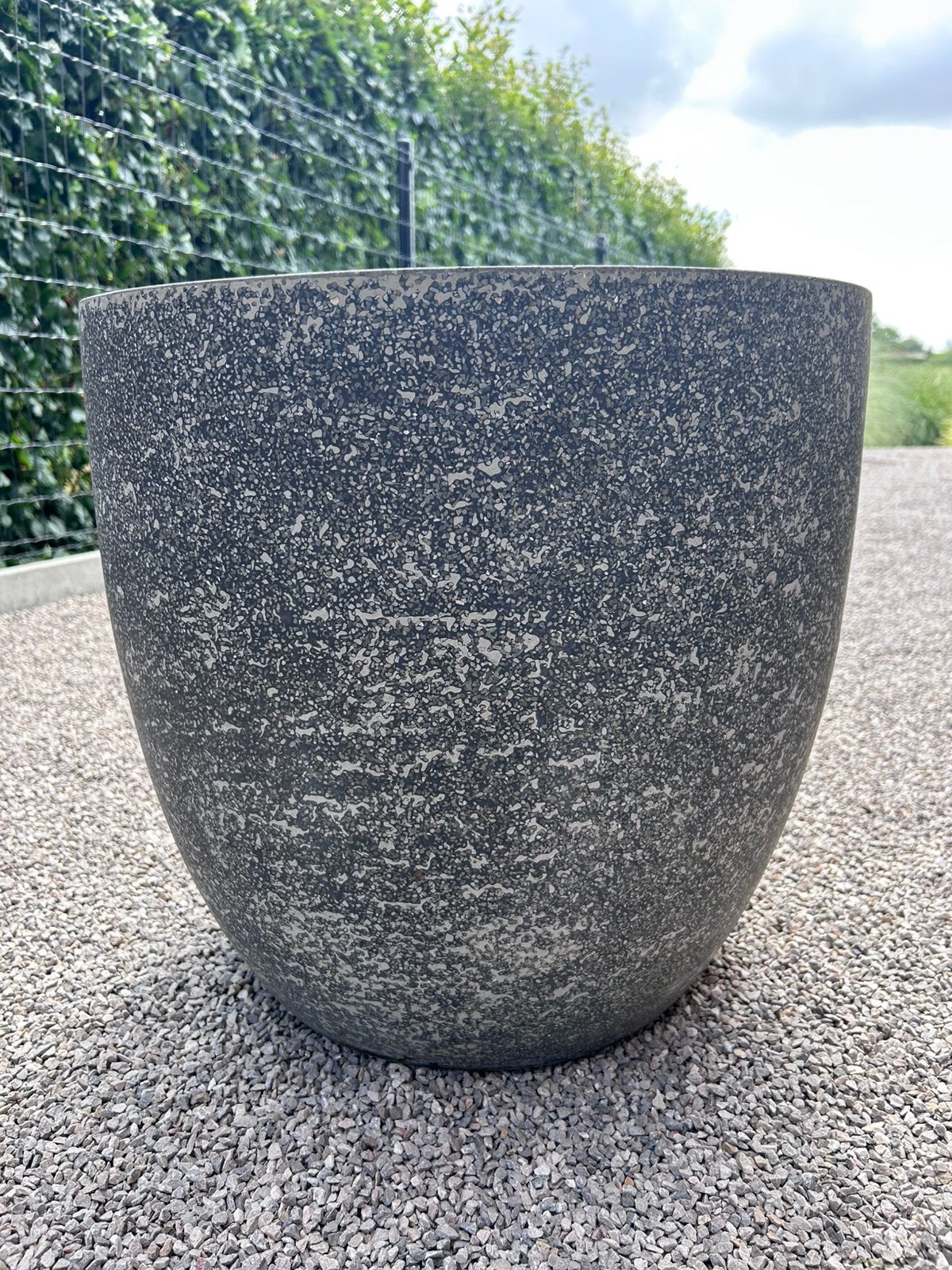 Bloempot / Plantenbak (Fiberstone) – Ø 50 cm – Granietlook, Ophalen, Gebruikt, 40 cm of meer, Rond