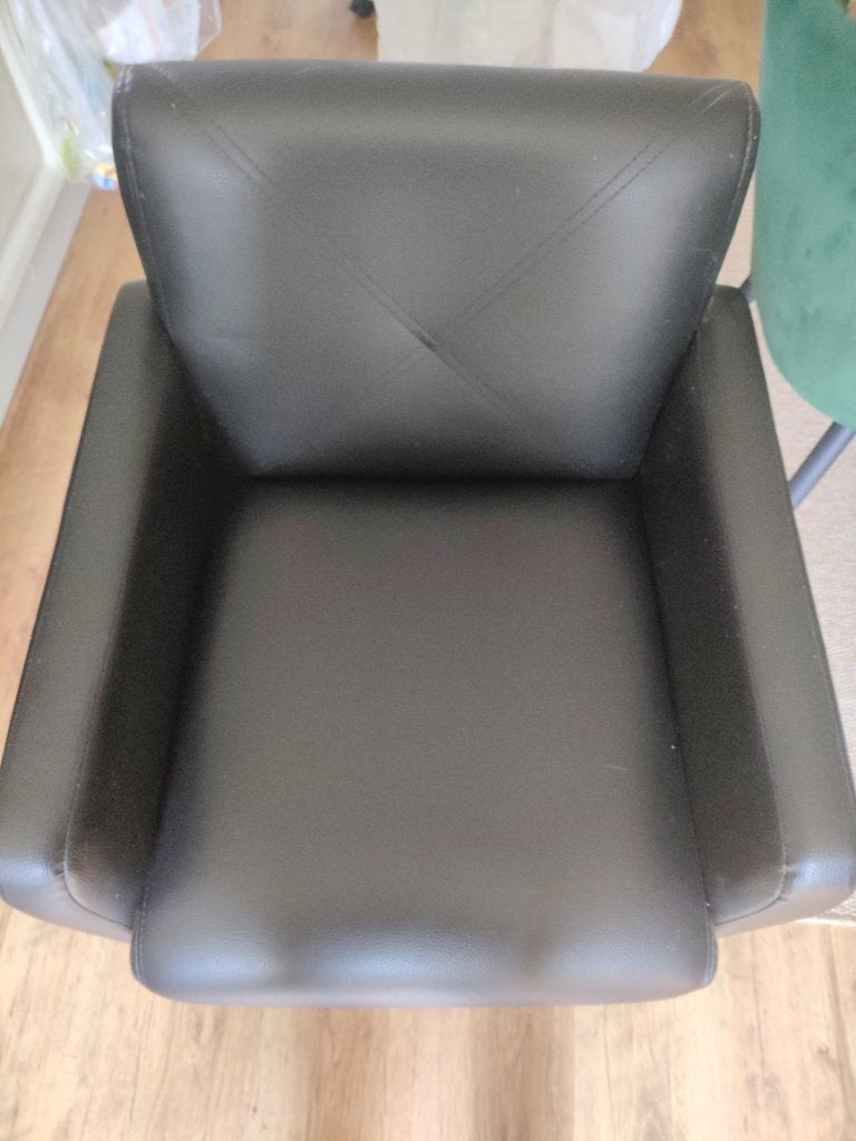 Leren eetkamerstoel op wieltjes, Enlèvement, Cuir, Noir, Cinq, Six Chaises ou plus