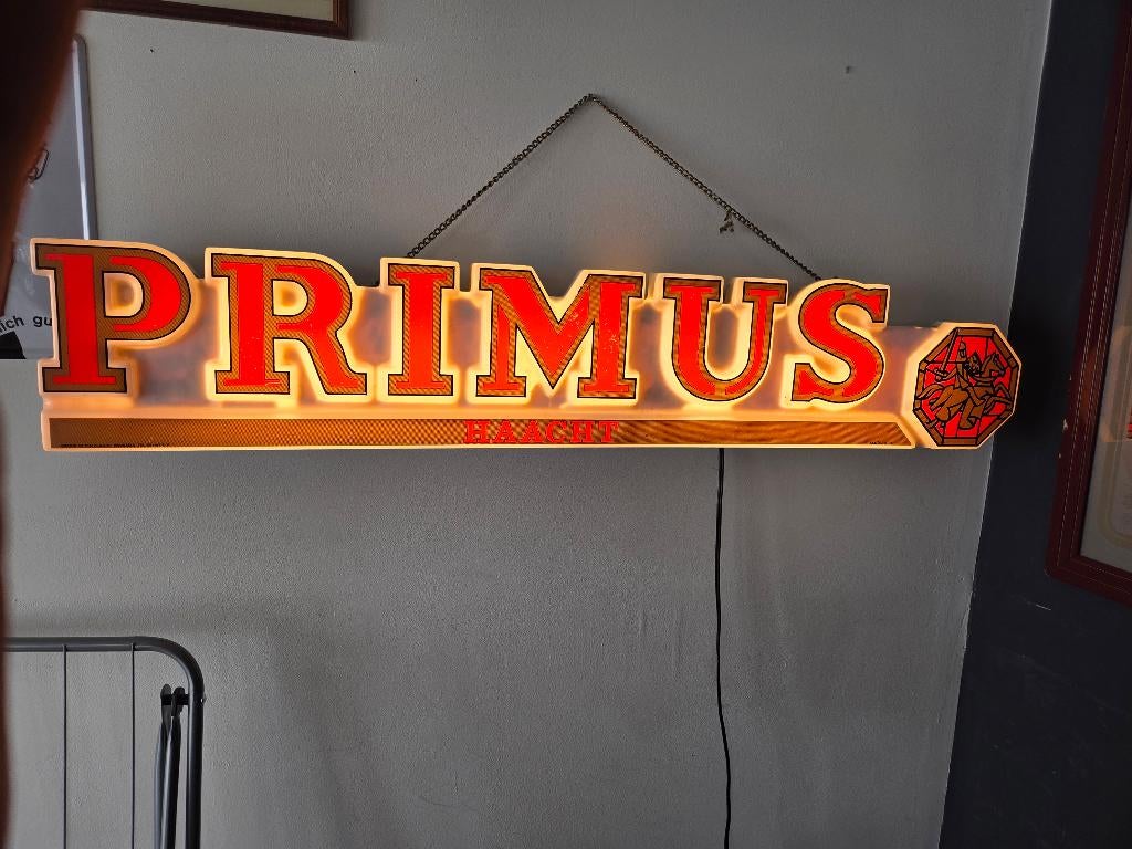 Primus Reclamelamp Lichtbak - 102x18, Verzamelen, Biermerken, Ophalen of Verzenden, Gebruikt, Reclamebord, Plaat of Schild