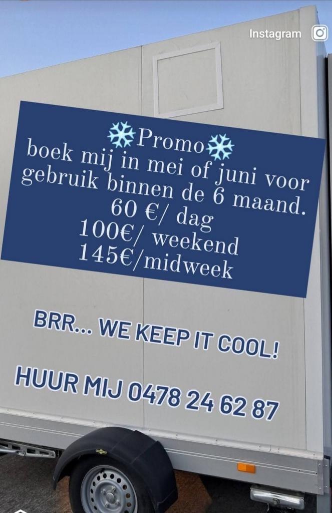 Koelcel/frigocel/ koelremorque te huur, Ophalen