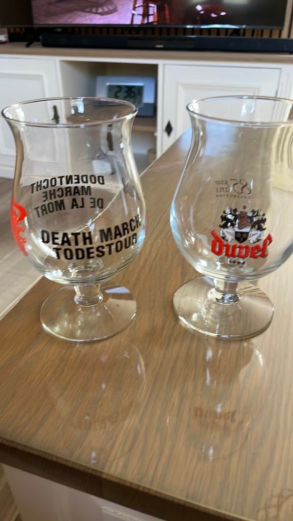 Duvel glazen dodentocht en 85 jaar colection, Ophalen of Verzenden, Zo goed als nieuw, Duvel