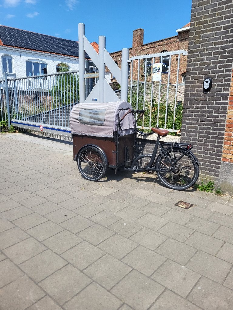 troy elektrische bakfiets 26, Fietsen en Brommers, 4 kinderen of meer, Gebruikt, Elektrisch, Schijfrem