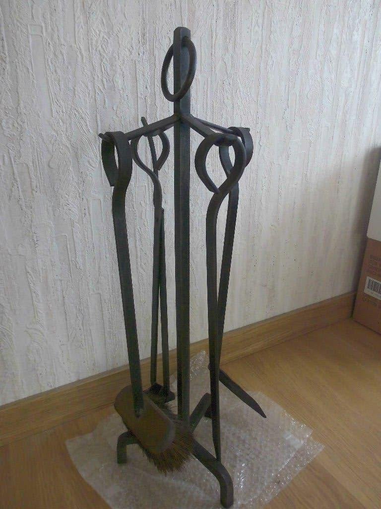 Set de cheminée 4 pièces, hauteur 66 cm, Maison & Meubles, Enlèvement, Utilisé, Cheminée sur pied, Cheminée au bois