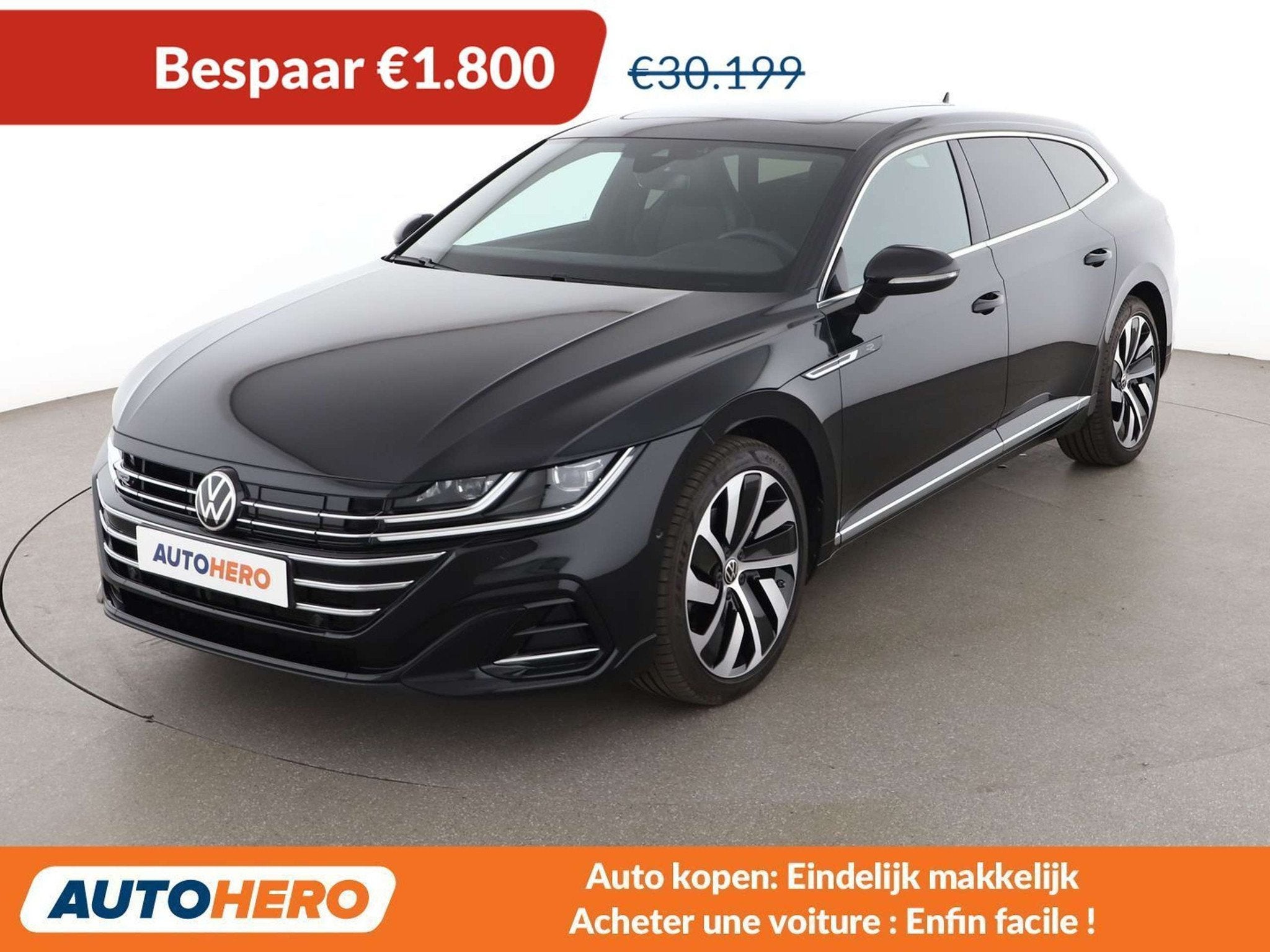 Volkswagen Arteon 1.4 eHybrid R-Line (bj 2022, automaat), Auto's, 32 g/km, Gebruikt, Zwart, Leder