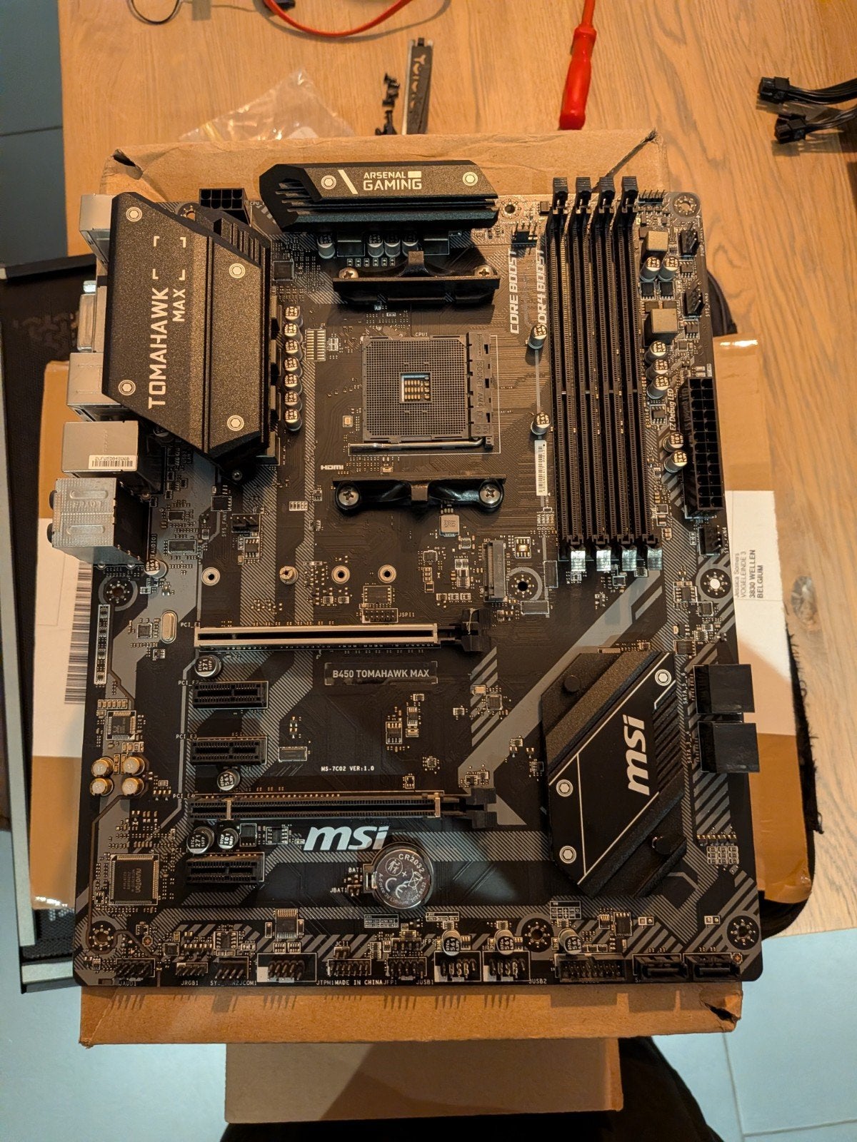MSI b450 tomahawk max met problemen, Informatique & Logiciels, Enlèvement, Utilisé, AMD, DDR4