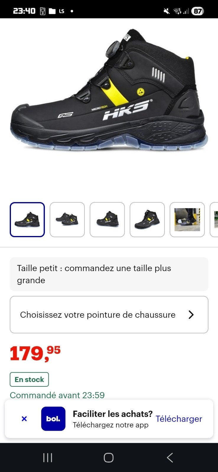 Chaussures de sécurité NEUVE, Enlèvement