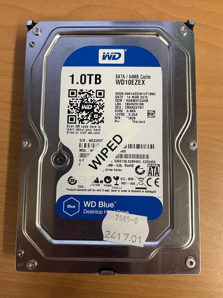 Western Digital HDD 1Tb, Computers en Software, Harde schijven, Ophalen, Intern, Gebruikt, Western Digital (WD)