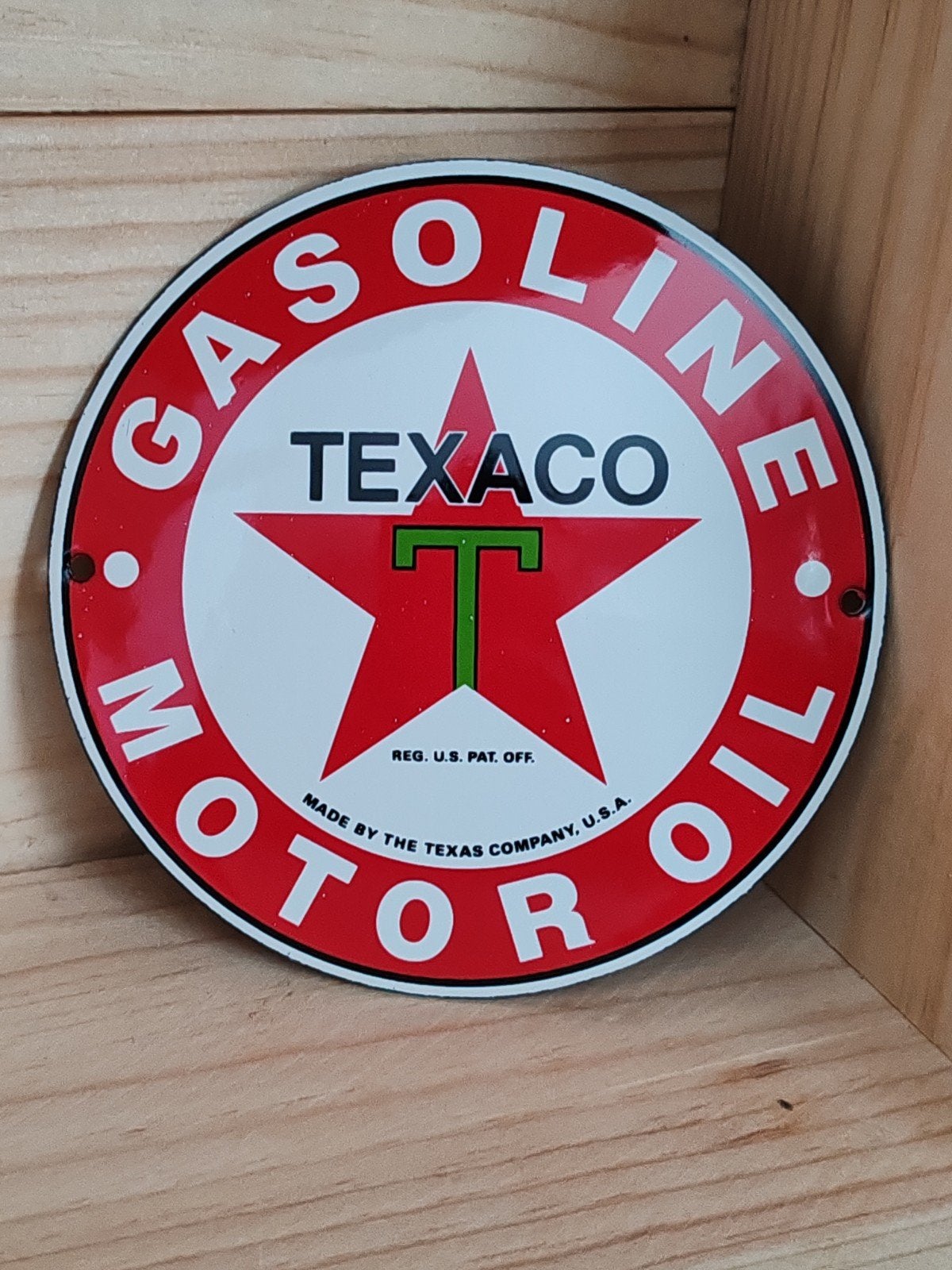 Plaque émaillée Texaco, Enlèvement ou Envoi, Comme neuf, Panneau publicitaire