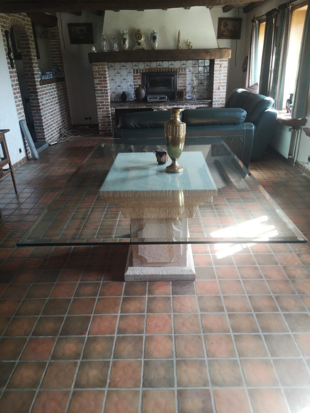 Unieke glazen tafel!, Antiek en Kunst, Ophalen