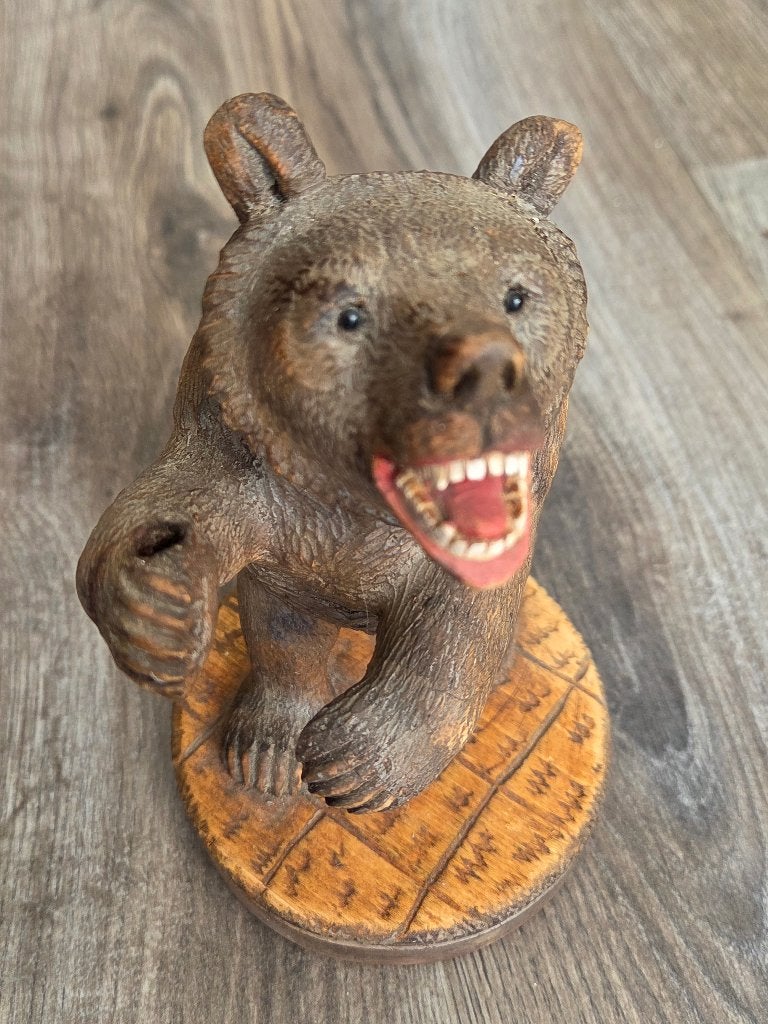 Antieke Zwarte Woud-beer ca.1900-1920, Houtsnijwerk, Ophalen of Verzenden, Handgemaakt, 20 - 50 cm