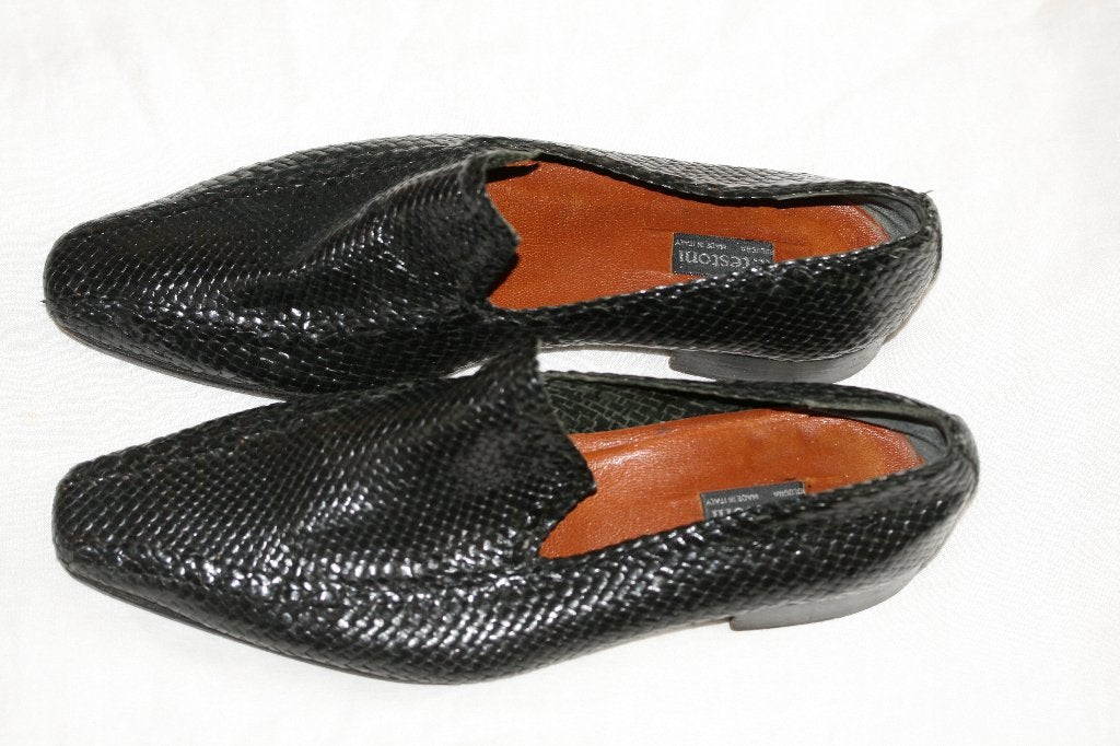 A. Testoni - Vintage schoenen Leer 42, Ophalen of Verzenden, Gedragen, Zwart