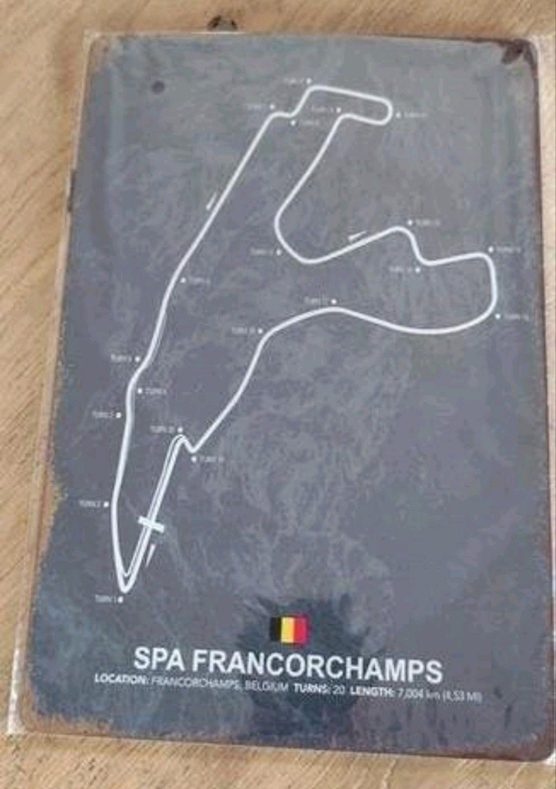 Plaque métallique Circuit de Spa Francorchamps.Neuve,, Enlèvement ou Envoi
