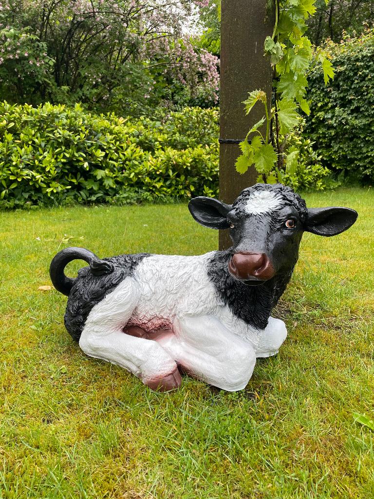 Kalf, koe, boerderij, gazon, tuin, boerderij, 75 cm, Ophalen, Nieuw, Kunststof, Dierenbeeld