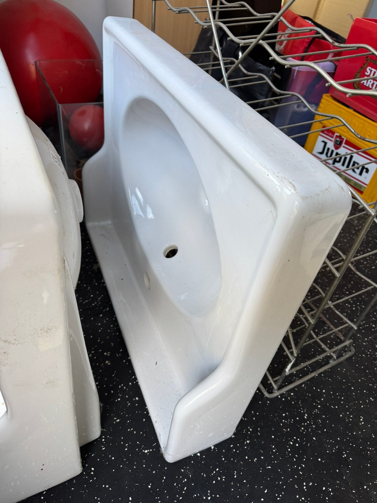 Lavabo/ wastafel ikea (2x) kranen blaufoss incl, Enlèvement, Utilisé, Pierre, Lavabo