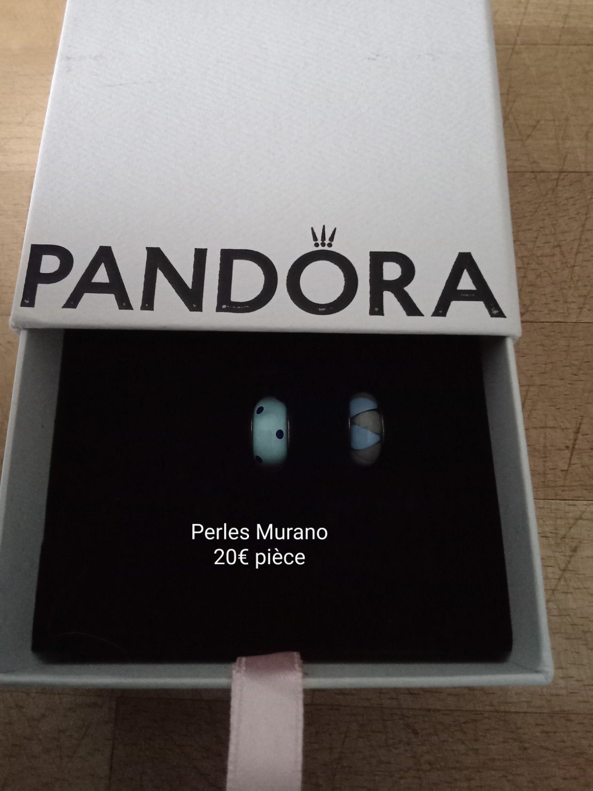 PANDORA perles Murano, Bijoux, Sacs & Beauté, Enlèvement, Comme neuf, Verre ou Cristal, Pandora