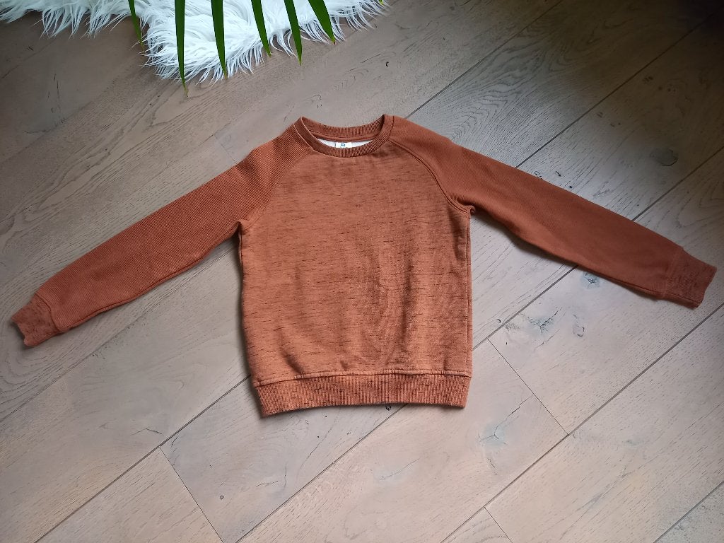 Maat 122 / 128 : sweater roestbruin hema nieuwstaat, Kinderen en Baby's, Trui of Vest, Ophalen of Verzenden, Zo goed als nieuw