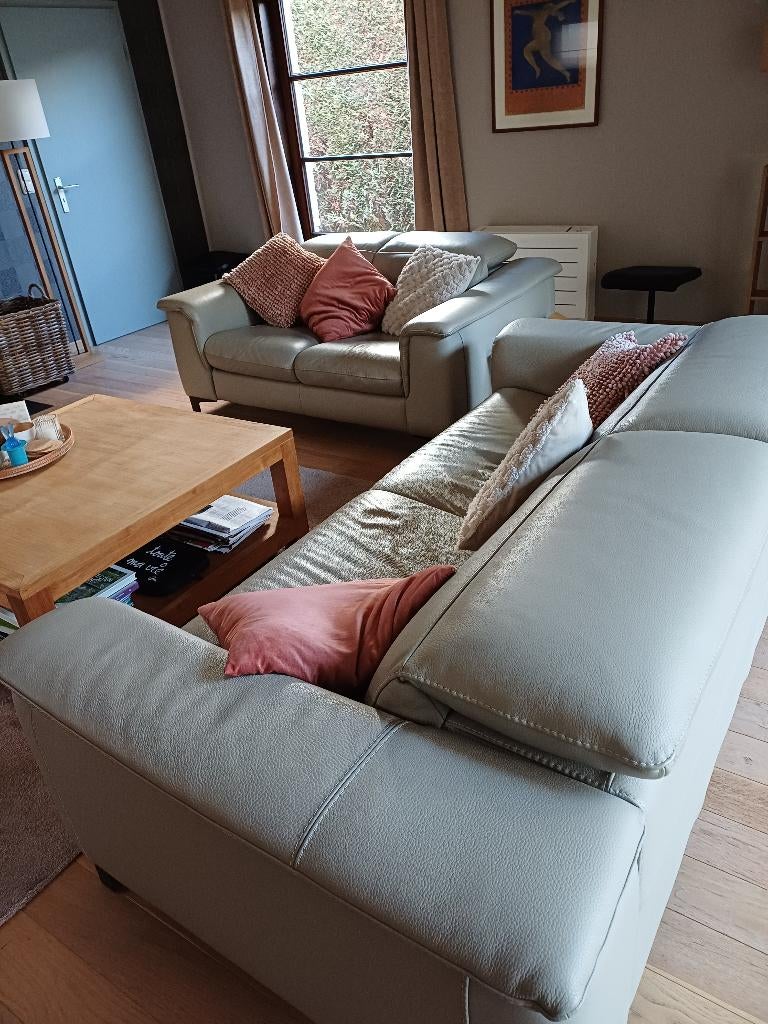 LEDEREN SALON (2+3 ZIT), Huis en Inrichting, Ophalen, Zo goed als nieuw, Leer, MODERN