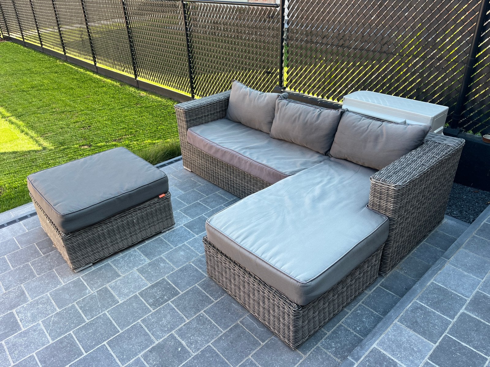 Loungeset in Wicker, Ophalen, 4 zitplaatsen, Gebruikt, Bank