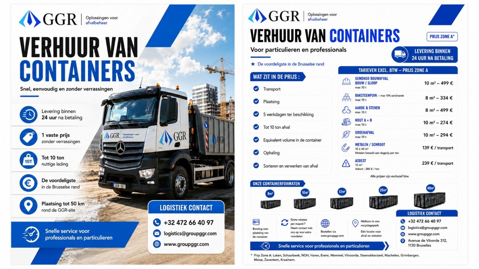 Location de conteneurs Bruxelles et périphérie, Bricolage & Construction, Conteneurs, Envoi