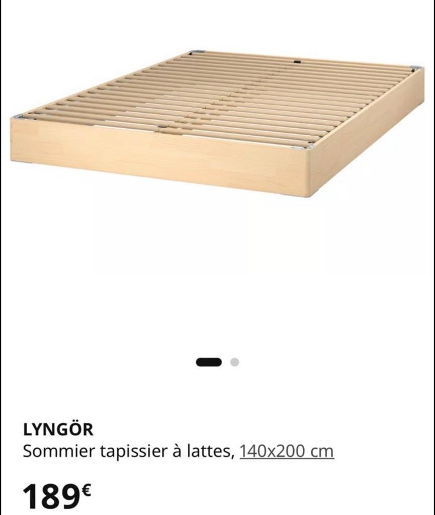 Sommier tapissier à lattes modele IKEA Lyngör, Enlèvement, Comme neuf