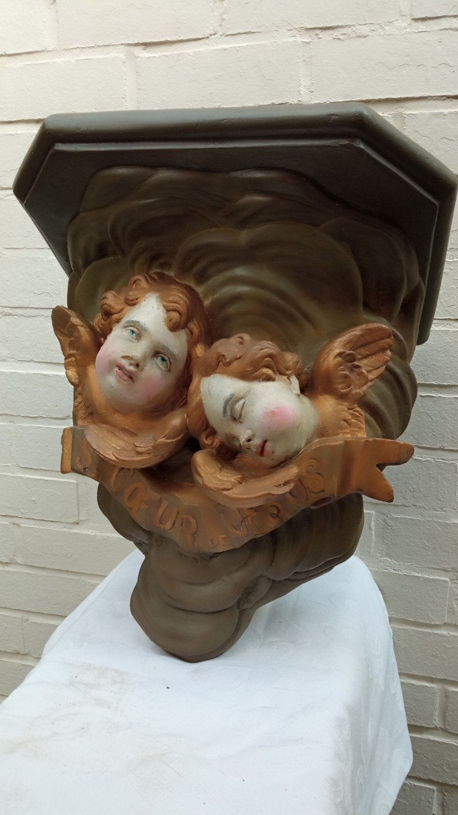 oude gipsen engelen console, Antiek en Kunst, Ophalen