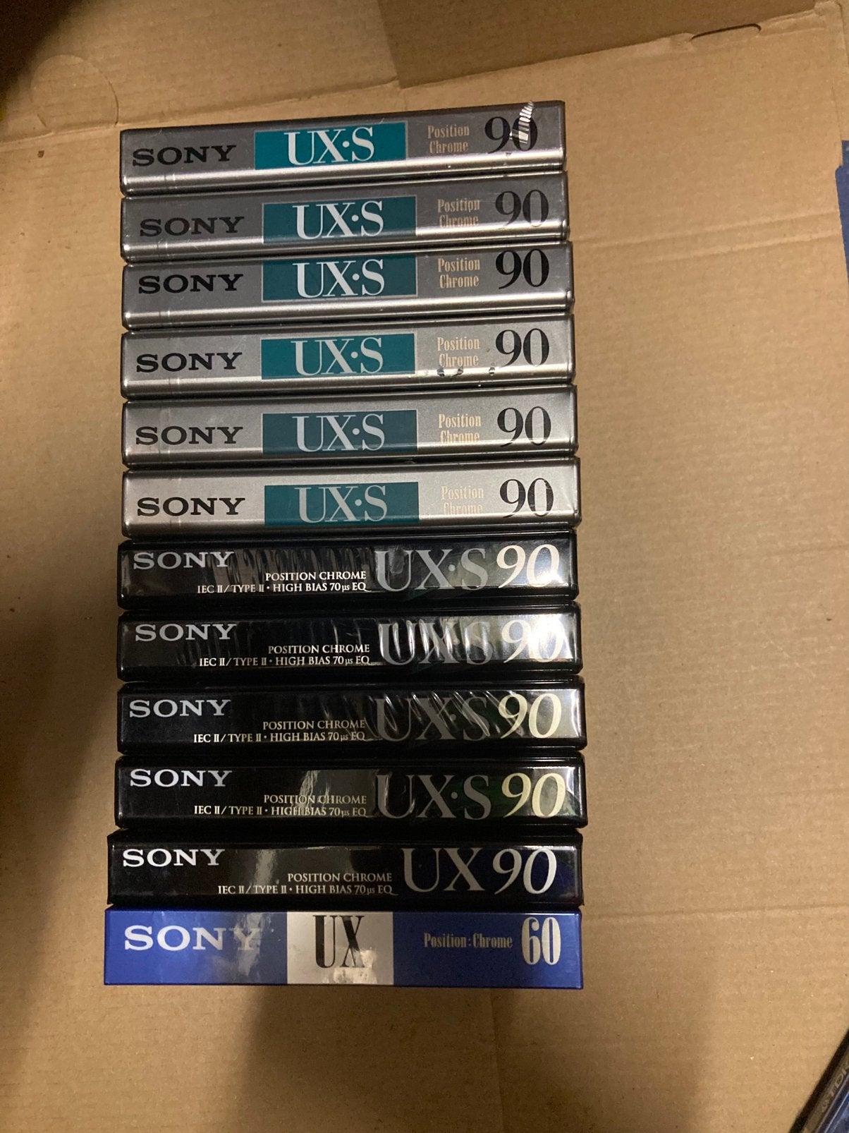 Sony UX,UX-S chrome cassettebandjes 12x, Ophalen of Verzenden, Nieuw in verpakking, 2 t/m 25 bandjes, Onbespeeld