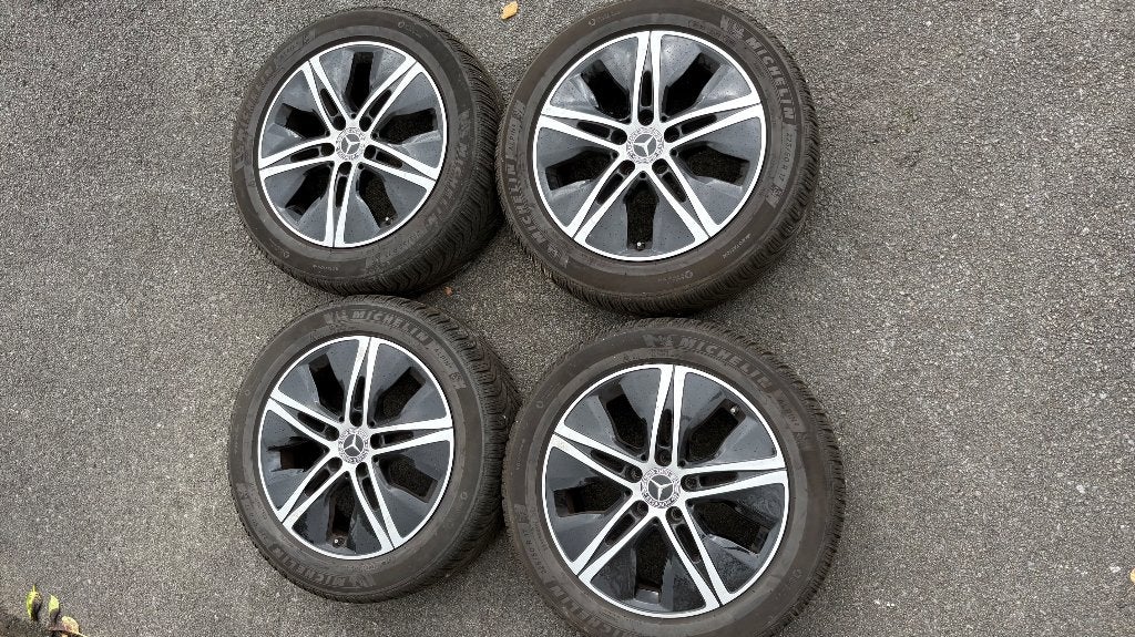 17 inch originele Mercedes C velgen + Michelin winterbanden, Auto-onderdelen, Ophalen, Gebruikt, Velg(en), 17 inch