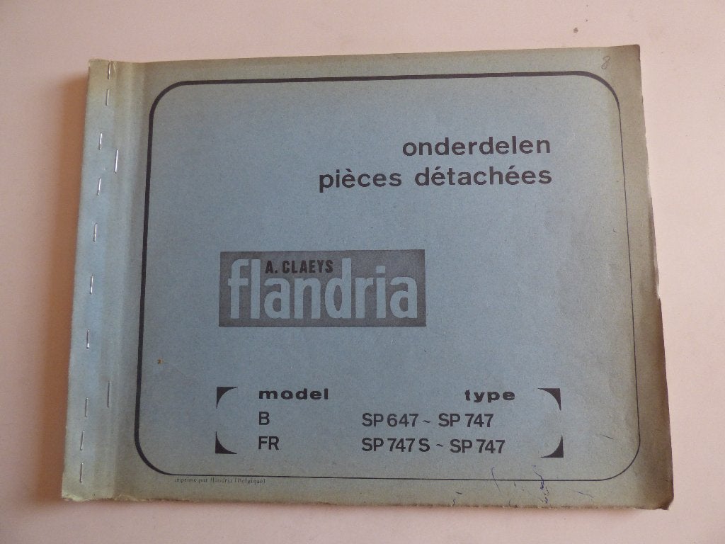 ONDERDELENLIJST FLANDRIA SP647 / SP747, Ophalen of Verzenden, Gebruikt