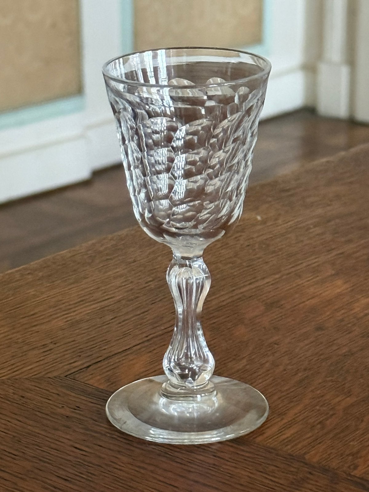 4 verres a pied anciens en cristal, Antiquités & Art, Enlèvement