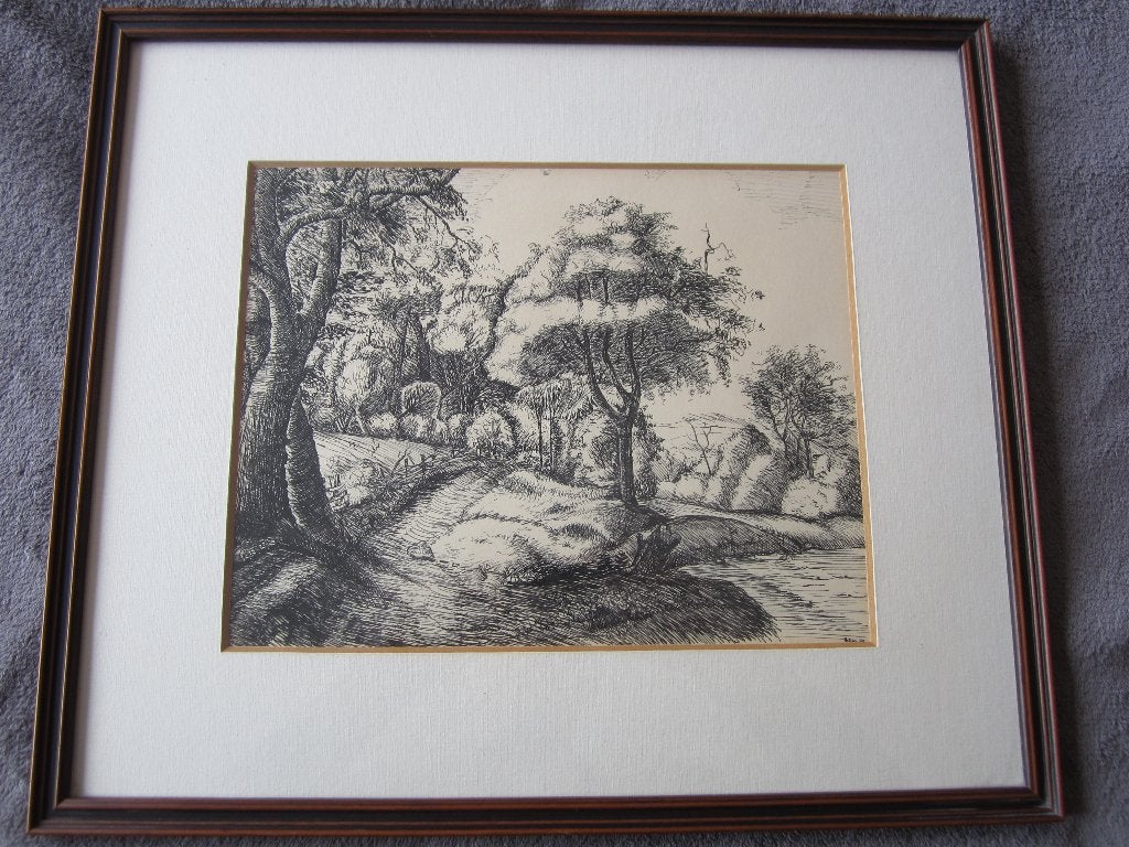 Tekening in kader, Antiquités & Art, Enlèvement, Dessin, Dessin au crayon